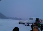 Der Hinflug - wir freuten uns auf 20°C auf LaPalma. Der Flug ging mit Zwischenstopp über Berlin, hier war erst einmal "Schneesturm".